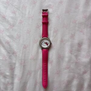 Hello Kitty Hot Pink Strap Watch with Crystal Bezel